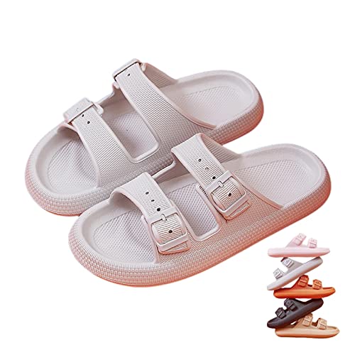 2023 New Pillow Slippers, Sandals for Women and Men, Double Buckle Adjustable Slides, EVA Thick-Soled Sandals