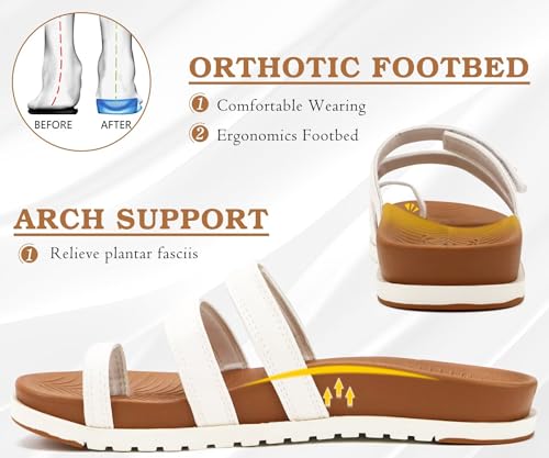 Image of KuaiLu Womens Slides Sandals With Arch Support Comfort Plantar Fasciitis