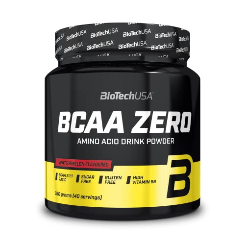 BioTechUSA BCAA Zero - Aminoácidos Esenciales en Polvo | 6g BCAA con L-Leucina Instantánea | Vegano | Sin Azúcar, Sin Lactosa, Sin Gluten, 360 g, Sandia