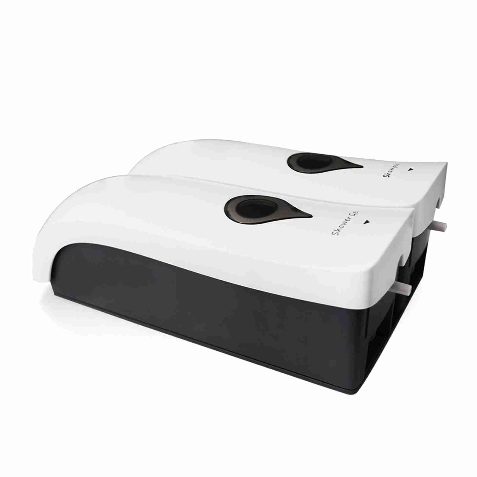Decdeal 300ml x 2 Dispenser di Sapone Doppio,Dispenser di Sapone Liquido per Doccia Bagno Dispenser di Shampoo Bagnoschiuma (Bianco)