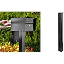 Mail Boss 7536 Street Safe Latitude Locking Security Mailbox Black and In-Ground Mounting Post