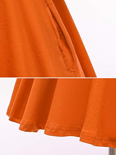 Girls Dresses Short Sleeve Solid Color Skater Casual Twirly Dress with Pockets3