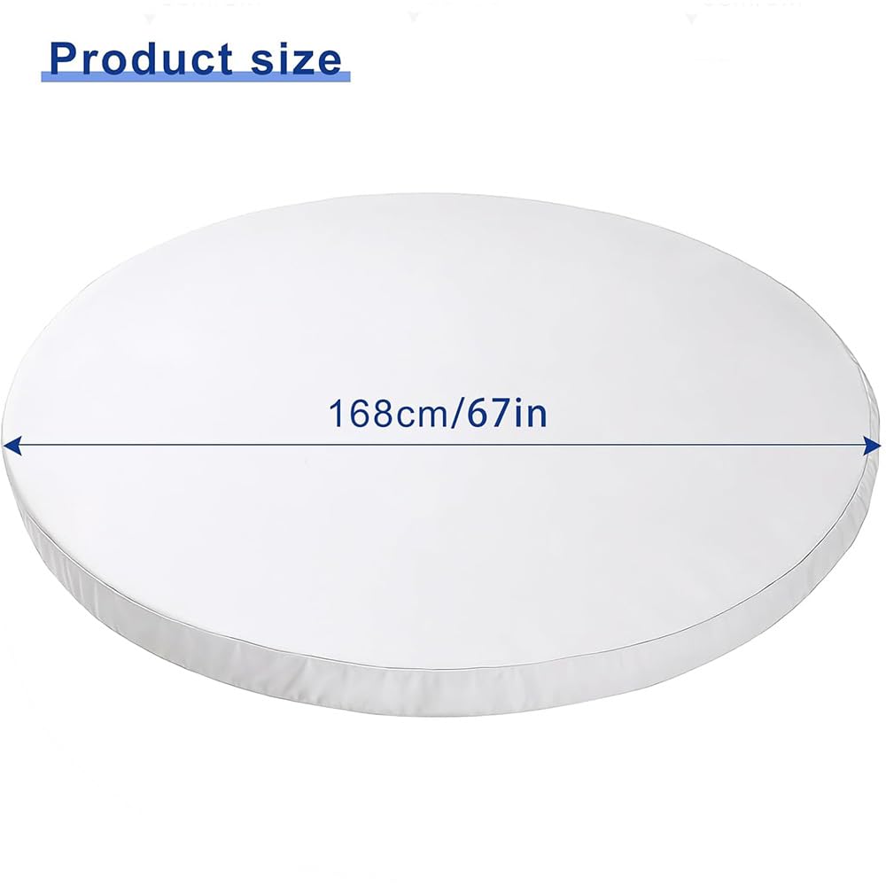 MICTONY Federa di ricambio per cuscino per lettino da esterno, 168 cm, con fascia elastica, cuscino rotondo per lettino da esterno, solo federa (letto non incluso) (bianco)