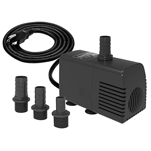 Knifel Submersible Pump 600GPH Ultra Quiet with Foam Filter & Dry Burning Protection 8.2ft High Lift for Fountains, Hydroponics, Ponds, Aquariums & Moreâ€¦â€¦â€¦