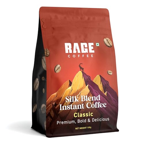 Image of Rage Coffee Premium Silk Blend Classic - 100 Gm | Enhance Fitness, Energy, and Focus | Hot and Cold Coffee