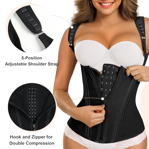 SHAPERX Waist Trainer Corset for Women Tummy Control Sport Girdle Hourglass Waist Cincher Body Shaper with Steel Boned3
