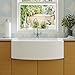 Farmhouse Sink, DeerValley 30'' L x 21'' W Fireclay Farmhouse Kitchen Sink Single Bowl White Farm Sink Grove Arch Edge Curved Apron Front Sink with Bottom Grid and Strainer DV-1K0066A