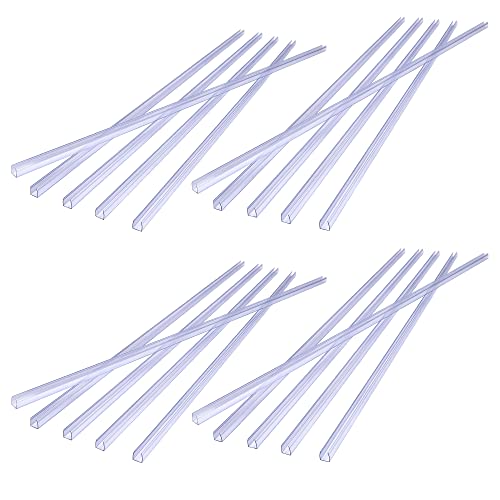 Delight 20Pcs 39 3/8" X 9/16" X 9/16" Clear Pvc Channel Mounting Holder Acc For 9/16" Led Neon Flex Strip Light 65' Total Length #TOP6