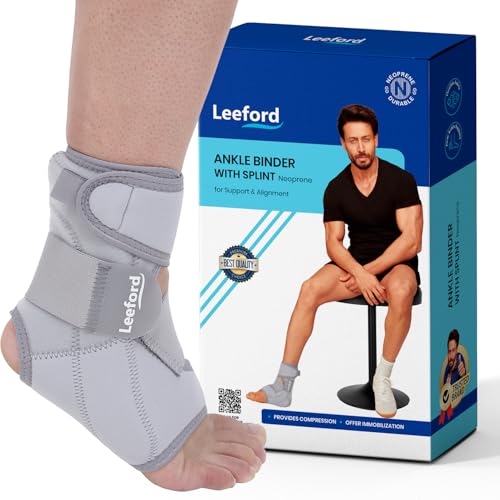 Image of Leeford Ortho Ankle Support for Pain Relief | Ankle Binder with Splint Support for Men and Women | Ankle Band, Brace for Compression