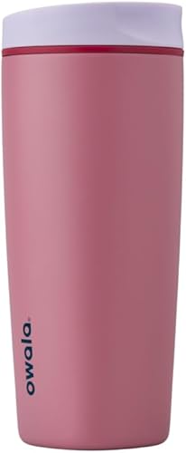 Miniatura 15 de Owala SmoothSip Slider - Vaso de café aislado de acero inoxidable, reutilizable, taza para café helado, taza de viaje para café caliente, sin BPA,