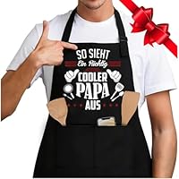 Jbniuay Papa Geschenk - Vatertagsgeschenk Kochschürze Papa Geschenk Schürze für Papa Grillschürze Verstellbare Backschürze Geschenk für Geburtstag, Weihnachten Vatertag (Papa Geschenk)