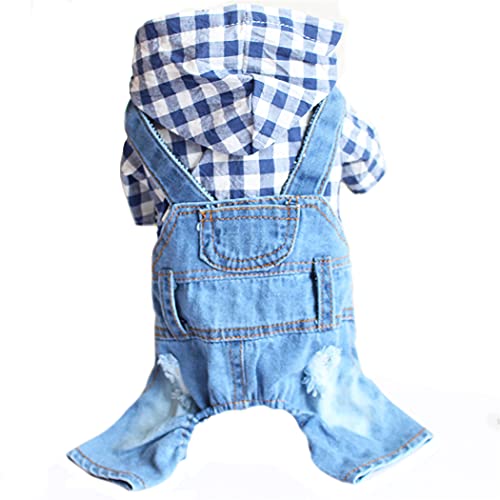 Lanx. 犬 用 洋服 デニム パーカー ストライプ オールシーズン ファッション ペット服 ドッグウェア ジーンズジャケット コート 小型犬 中型犬 大型犬 ビンテージ 洗濯可 コスプレ コーギー コスチューム コットン 子犬 ゴールデン ゴスロリ サンタ サッカー 日本代表 ユニフォーム 散歩 サメ サロペット
