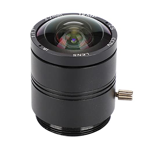 Objectif de caméra à distance focale fixe de 3,2 mm - Mise au point rapide, qualité d'image stable, netteté 12 MP et faible distorsion, faible - Ouverture F1.2 conviviale, monture CS pour