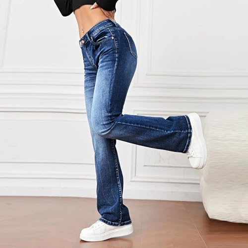 Womens Boyfriend Jeans Women's Baggy Barrel Jeans Casual Mid Rise Drawstring Zipper Wide Leg Denim Pants with Pocket4