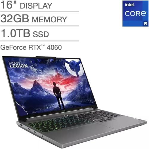 Legion 5i - Computer portatile da gaming da 16", Intel Core i9-14900HX, 165 Hz FHD, GeForce RTX 4060, 64 GB DDR5 RAM|SSD da 2 TB, tastiera retroilluminata, Win11 Pro, Office Lifetime, con unità - Notebook - Immagine 2
