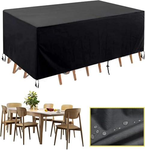 Nappe de balcon robuste Oxford 420D anti-déchirure pour table rectangulaire extérieure