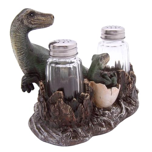 Wowser 14284 Dinosaur And Egg Salt And Pepper Set Holder, Unique Kitchen & Bar Decor, Shakers Included thumb #1
