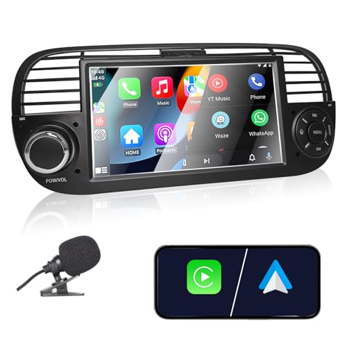 LIUBOBU Autoradio für FIAT 500 2007-2015 Kompatibel Wireless Carplay & Android