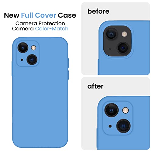 Image of FireNova Designed for iPhone 13 Case, Silicone Upgraded [Camera Protection] Phone Case, Soft Anti-Scratch Microfiber Lining Inside, 6.1 inch, Blue