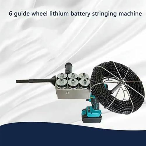 Máquina de Cuerda de Alambre inalámbrico, Tirador de Cable eléctrico de 300lbs con Motor sin escobillas y batería 2000mAh, Parada automática para el Hilo de Pared del plomero eléctrico