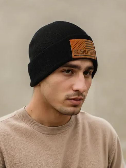 Mens American Flag Beanie Hat Best Dad Brother Papa Husband Ever Gifts Christmas Stocking Stuffers from Son Daughter Sister - Image 3