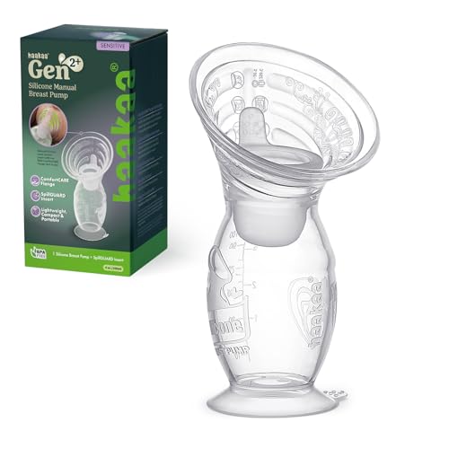 Image of haakaa Gen.2 Plus Upgraded Manual Breast Pump, 4oz/100ml Multi-Ring ComfortCARE Sensitive Silicone Breast Pump with Stopper Set, Patent-Pending Design for Breastfeeding Moms