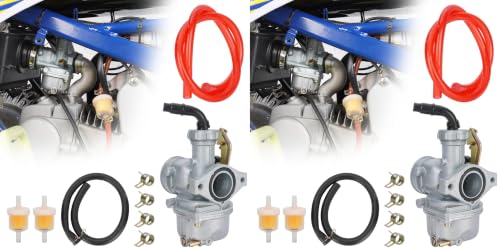 Image of RUTU PZ22 Carburetor 22mm Carb with Fuel Filter Cable Choke for SSR 110cc 125cc Sunl Roketa Taotao Monkey Coolster ThumpStar CRF Pit Bike Atv Quad Parts (Pack of 2)