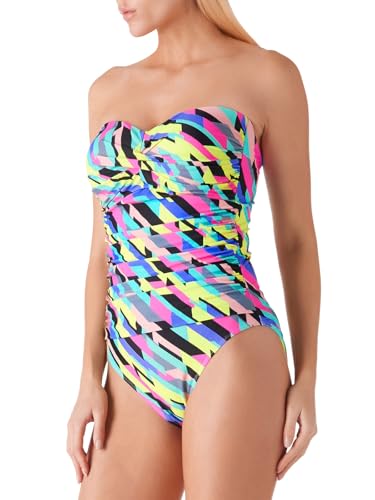 Image of RELLECIGA Women's Twist Front Shirred One Piece Swimsuit