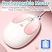 Wireless Bluetooth Mouse Cute Rabbit Ear Shape Dual Mode Rechargeable Silent Portable Kawaii Bunny Ergonomic Comfortable Travel Cordless Mice for Laptop/Tablet/PC/Computer Student Kids Girl Women Gift