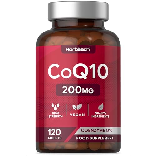 Coenzima Q10 200mg | 120 comprimidos veganos, 100% pura fermentada naturalmente, máxima potência, Coenzyme Q10, Horbaach