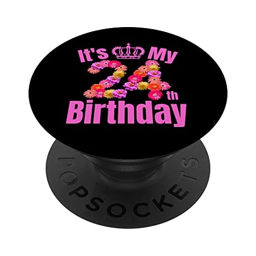 24 Año viejo cumpleaños mujeres flor su 24 cumpleaños PopSockets PopGrip Intercambiable