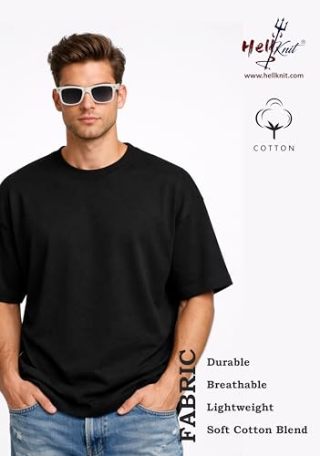 Image of Men's Oversized T-Shirt, Cotton Blend, Soft Fabric, Crew Neck, Short Sleeve