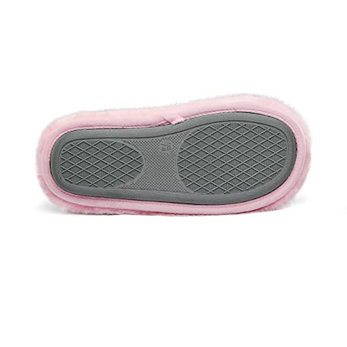 DREAM PAIRS DREAM PAIRS Women's Plush Fuzzy Slip on Indoor Outdoor Winter House Slippers,Size 9-10,Pink,GEROLDY
