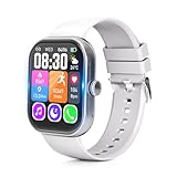 スマートウォッチ【稼働時間突破！業界初1000mAh電池&保護フィルム付属】Smart Watch 活動量計 腕時計 iPhone対応 アンドロイド対応 Bluetooth6.0 2.01インチ大画面 通話機能付き メッセージ通知 IP68生活防水 長持ちバッテリー 薄型 軽量 スポーツウォッチ 音楽再生 多機能スマートウォッチ 多種類運動モード 多種類文字盤 プレゼントに最適 (シルバー)