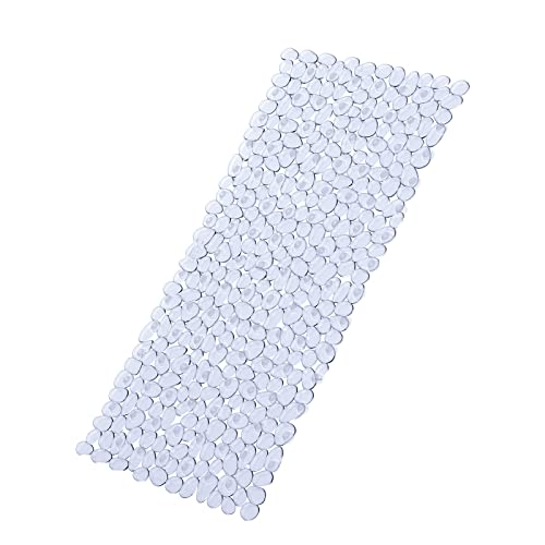 Qibalrty rutschfeste Pebble-Badewannenmatte, 28 * 14 Zoll Maschinenwaschbare Badewannen-Duschmatte mit Ablauflöchern und Saugnäpfen für Badezimmer, weich an den Füßen Cover