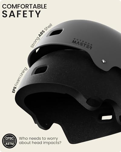 Image of OutdoorMaster Skateboard Cycling Helmet - Two Removable Liners Ventilation Multi-Sport Scooter Roller Skate Inline Skating for Kids, Youth & Adults - XL - Grey