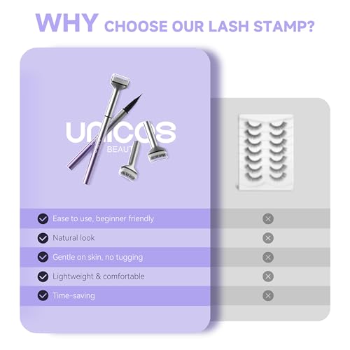 Image of Unicos 2-IN-1 Lower Lash Stamp, Bottem Lash Stamp with Ultra-Fine Eyeliner Pen, Natural Eyelash Stamp, Easy to Use, Long-Lasting, Waterproof, Smudge-Proof