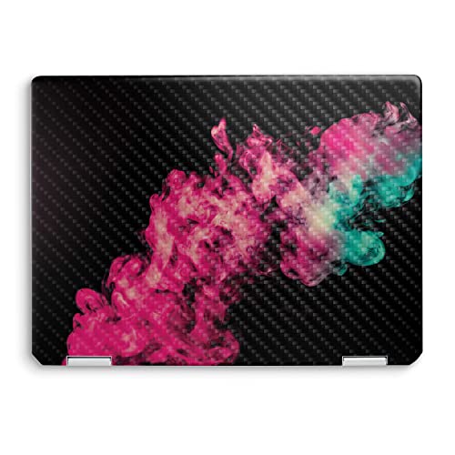 Image of MightySkins Carbon Fiber Skin Compatible with HP Spectre x360 14 inch (2022) Full Wrap Kit - Magenta Smoke | Protective, Durable Textured Carbon Fiber Finish | Easy to Apply | Made in The USA