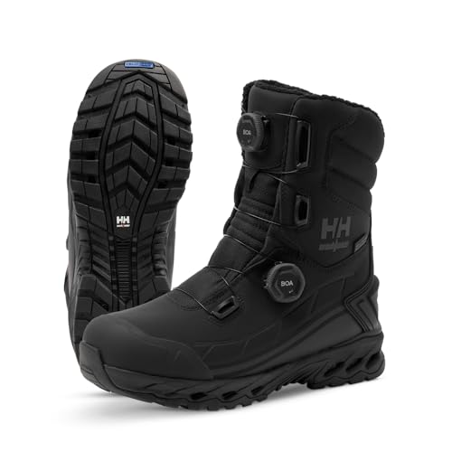 Helly-Hansen Bifrost BOA Waterproof Winter Work Boots for Men - Leather with Solarcore, 400g Primaloft Insulation, Slip-Resistant Outsoles, EH Rated