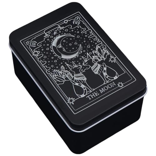 Ya en mundofriki.es: CREATCABIN Caja de Hierro para Cartas de Tarot Caja de Metal con Diseño de Gato Y Luna Negra Estuche de Lata para Guardar Cartas de Tarot Cajas de Colección para Joyería Adivinación 8.5x12.7x6cm