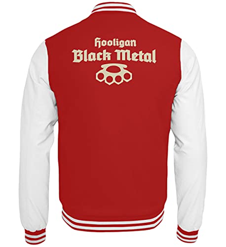 Veste College Black Metal chaude et confortable, coloris rouge feu éclatant XL