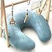 Hooyax Muslin Nursing Pillow Covers 2 Pack, Soft and Breathable Nursing Covers for Breastfeeding Pillows, Adorable Infant Feeding Pillow Slipcover for Baby Boy and Girls (Blue Grey)