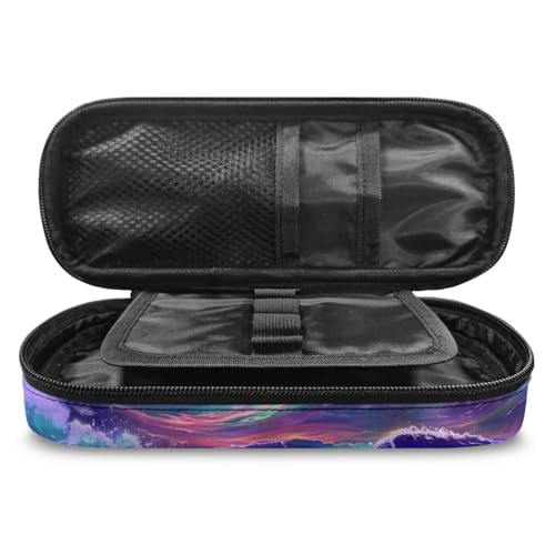 Image of Rainbow Orca Whale Pencil Case for Girls Lightweight Pen Box Pencil Cases for School Office Zippered Pencil Pouch for Supplies and Accessories