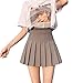 Price comparison product image N/AA Women Girls A-line Short High Waist Pleated Skater Tennis School Skirt (Grey, M)