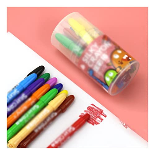 ASFD Drawing pens Rotating Oil Stick Children's Color Crayon 12 Color 16 Color Set Washable Primary School Students Coloring Pen Color Pen Colour pens