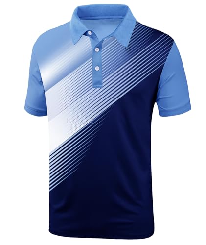 Mens Polo Shirts Short Sleeve Printed Quick‑Dry Golf Tops - image 1
