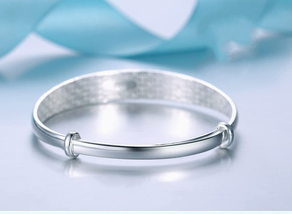 Armband Damen Silber,S999 Silber Freundschaftsarmbänder Funkelnde Geschnitzte Sterne Verstellbare Armreif Klassischer Schmuck Geschenk Für Frauen Mama Freundin