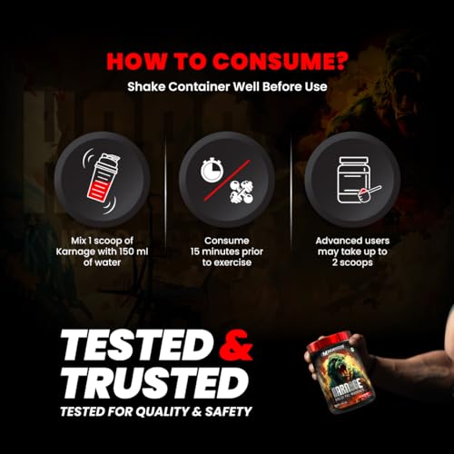 Image of Bigmuscles Nutrition Karnage Pre-Workout (60 Servings, Sex On the Beach) | Shaker Combo | 300g