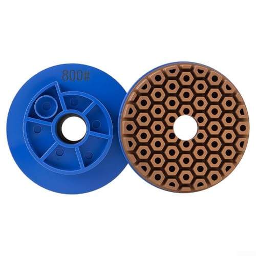Rueda abrasiva Snail Lock de 4 pulgadas para almohadilla de pulido de bordes para suelos de hormigón, granito de mármol, uso húmedo en máquinas de bordes automáticas, grano 50-3000, azul (grano 800)