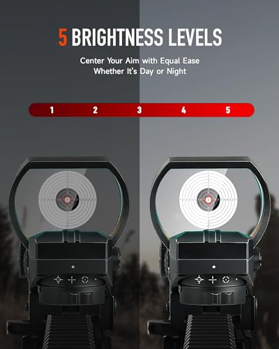 PINTY Reflex Sight Red Laser Combo, 3 MOA Red Dot Sight with Integrated Red Laser 4 Reticle Patterns 5 Brightness Levels for 20 mm Picatinny Weaver Rails, Tactical Optics for Rifle Pistol Airsoft